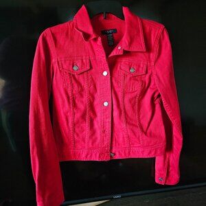 Chaps Women's Buttoned Down Motorcycle Style Denim Jacket in XS